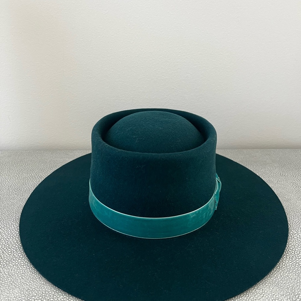 Lele Sadoughi TEAL MICHELLE WOOL HAT